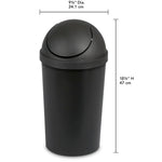 Load image into Gallery viewer, Sterilite 3 Gallon / 11.4 Liter Round SwingTop Wastebasket Black $7.00 EACH, CASE PACK OF 6
