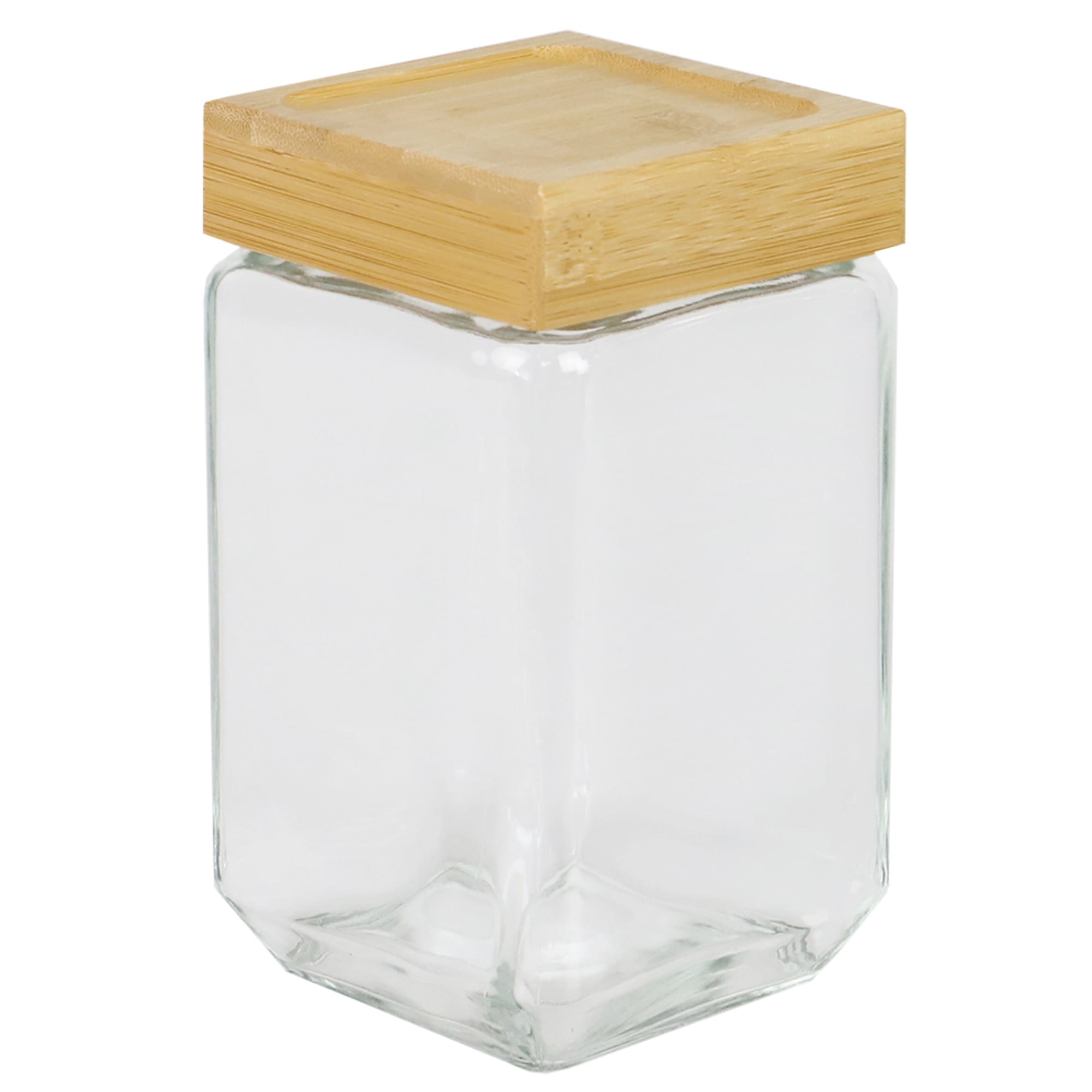 Home Basics 57 oz Square Glass Canister with Bamboo Lid $5.00 EACH, CASE PACK OF 12