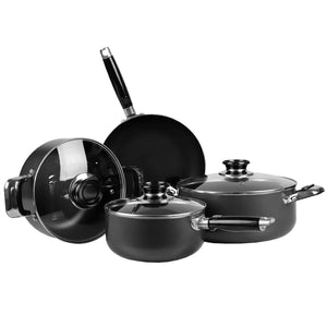 Home Basics Non-Stick Black Aluminum Cookware Set with Bakelite Handles $35 EACH, CASE PACK OF 4
