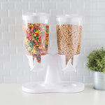 Load image into Gallery viewer, Home Basics Double Cereal Dispenser, White $12.00 EACH, CASE PACK OF 6
