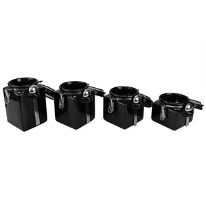 Home Basics 4 Piece Square Ceramic Canisters with Metal Spoons, Black $30.00 EACH, CASE PACK OF 2