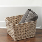 Load image into Gallery viewer, Home Basics X-Large Faux Rattan Basket with Cut-out Handles, Taupe $10.00 EACH, CASE PACK OF 6
