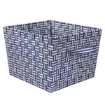 Load image into Gallery viewer, Home Basics Striped X-large Woven Strap Open Bin, Blue
 $10.00 EACH, CASE PACK OF 6
