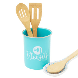 Home Basics Metal Utensil Holder, Turquoise $5.00 EACH, CASE PACK OF 12