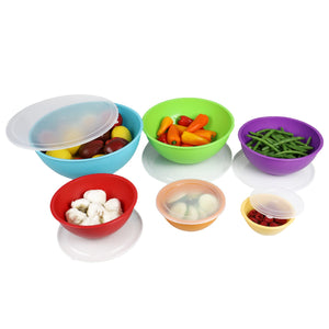 Home Basics 12 Piece Nesting Plastic Bowl Set, FOOD PREP