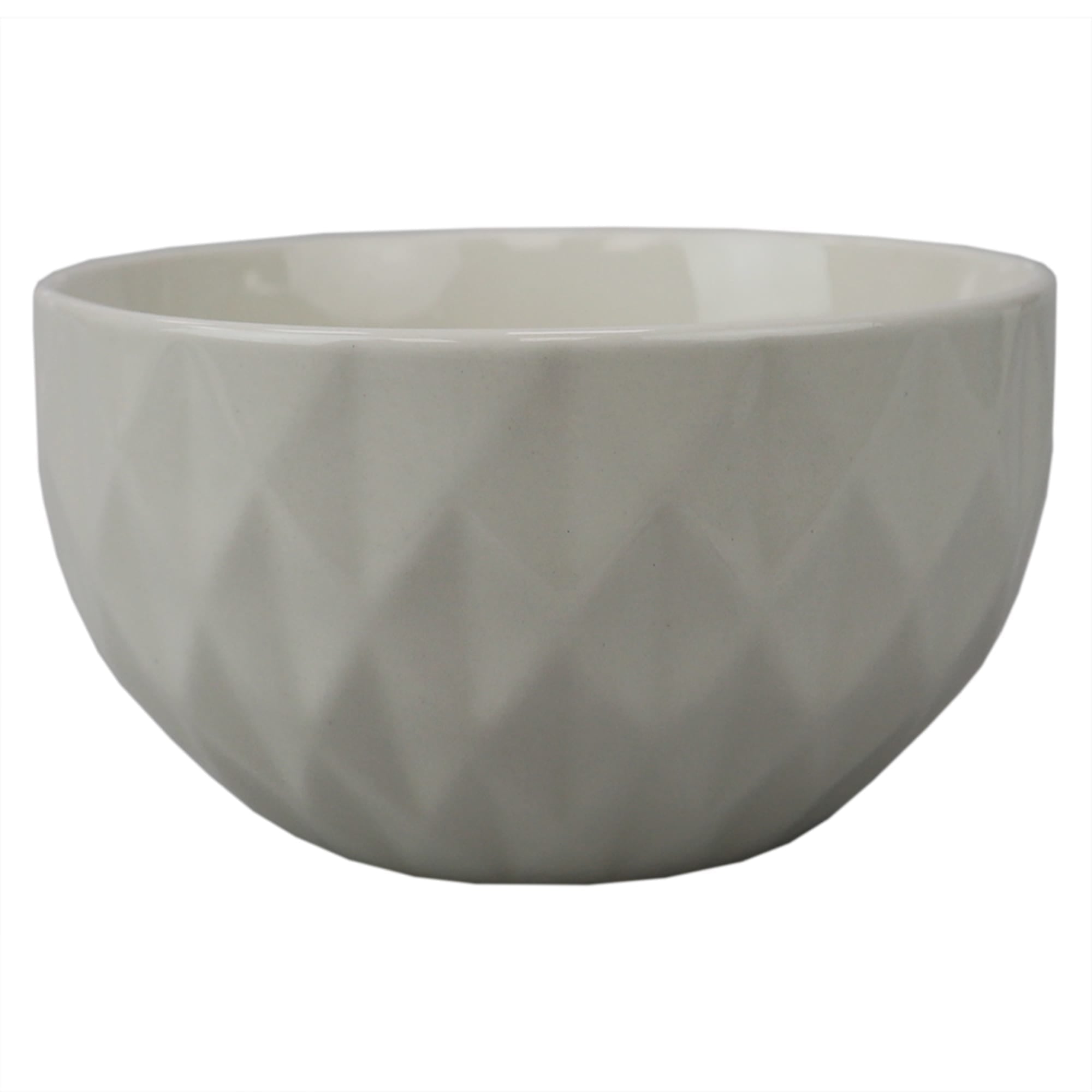 Home Basics Embossed Circle  7" Ceramic Bowl, White $2.00 EACH, CASE PACK OF 24