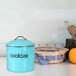 Load image into Gallery viewer, Home Basics Tin Cookie Jar, Turquoise $8.00 EACH, CASE PACK OF 4
