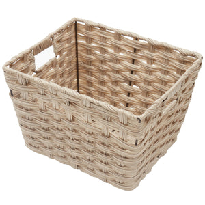 Home Basics Medium Faux Rattan Basket with Cut-out Handles, Taupe $10.00 EACH, CASE PACK OF 6