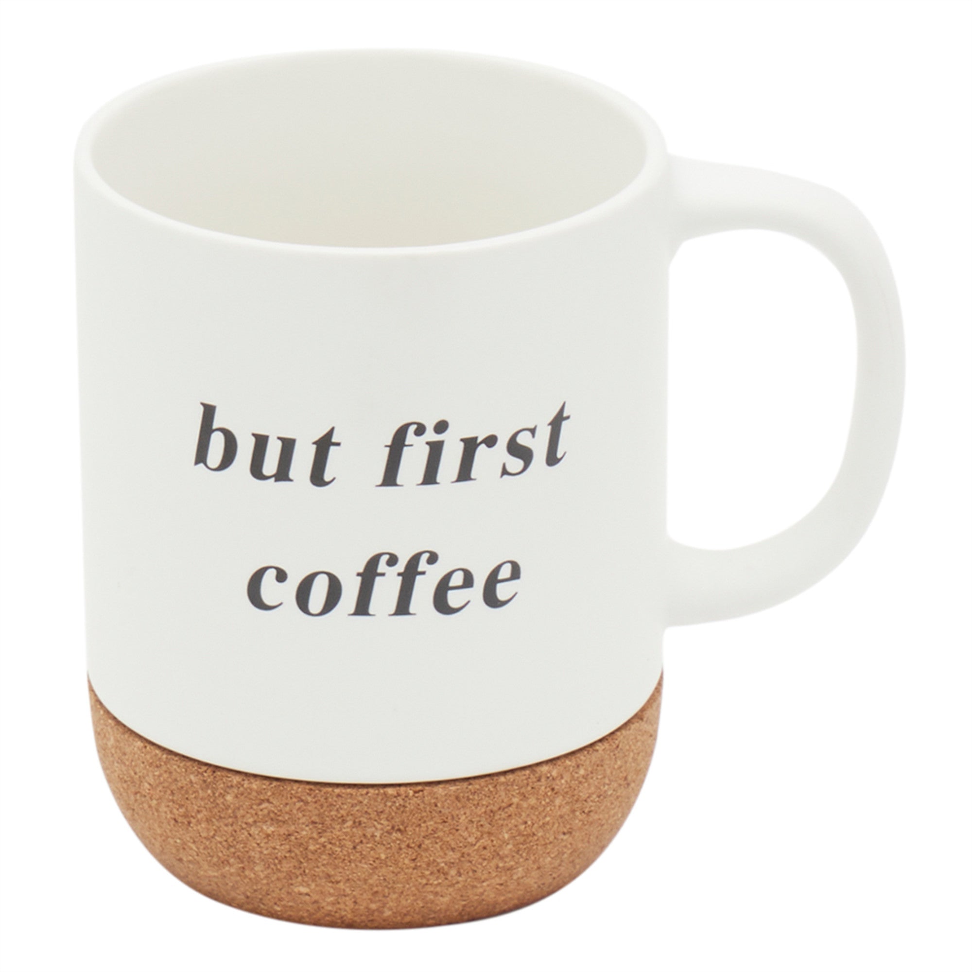 Home Basics 15 oz Ceramic Mug with Cork Bottom - White