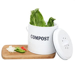 Load image into Gallery viewer, Home Basics Countryside 1.3 Gal Tin Compost Bin with Filter, White $8 EACH, CASE PACK OF 6
