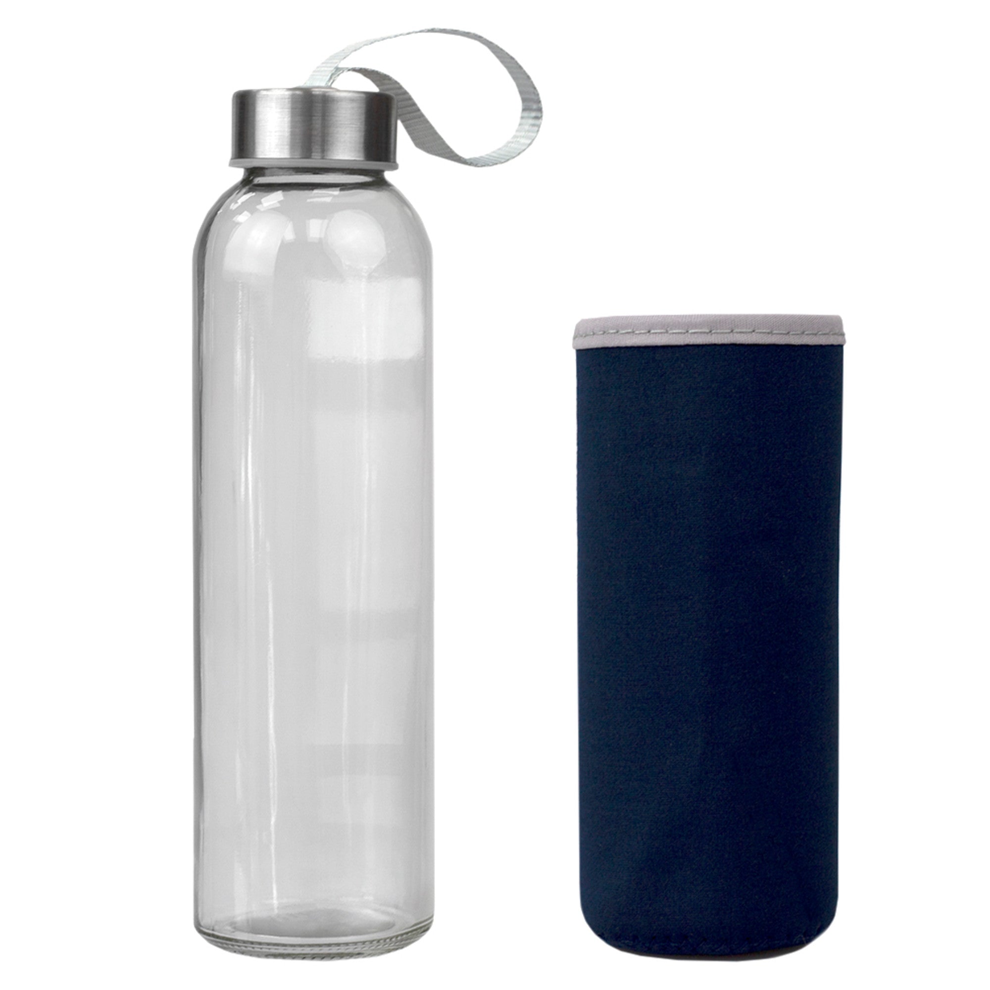 Home Basics Glass Travel Bottle with Insulator - Assorted Colors