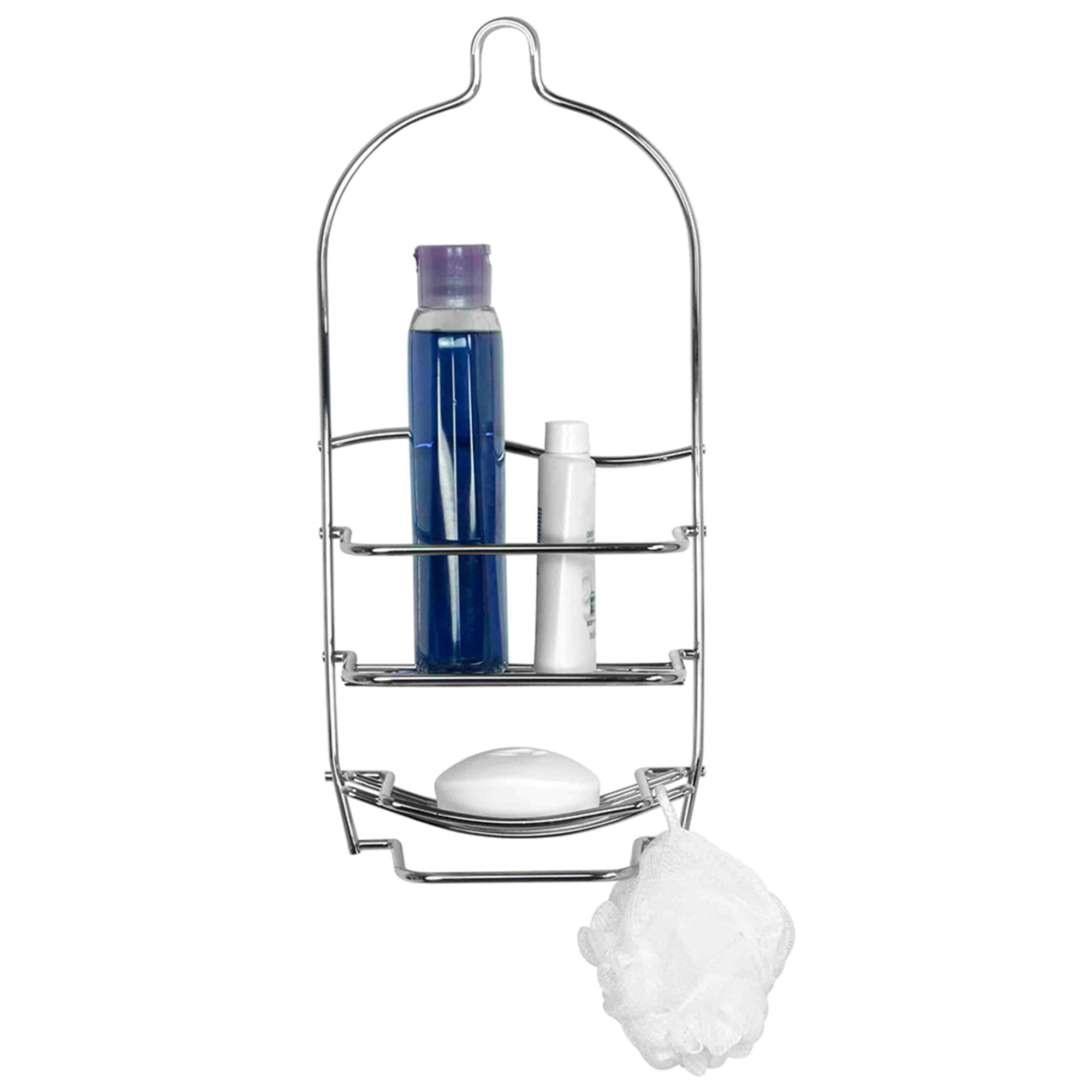 Home Basics Chrome Plated Steel Shower Caddy With Wash Cloth Bar $10.00 EACH, CASE PACK OF 12