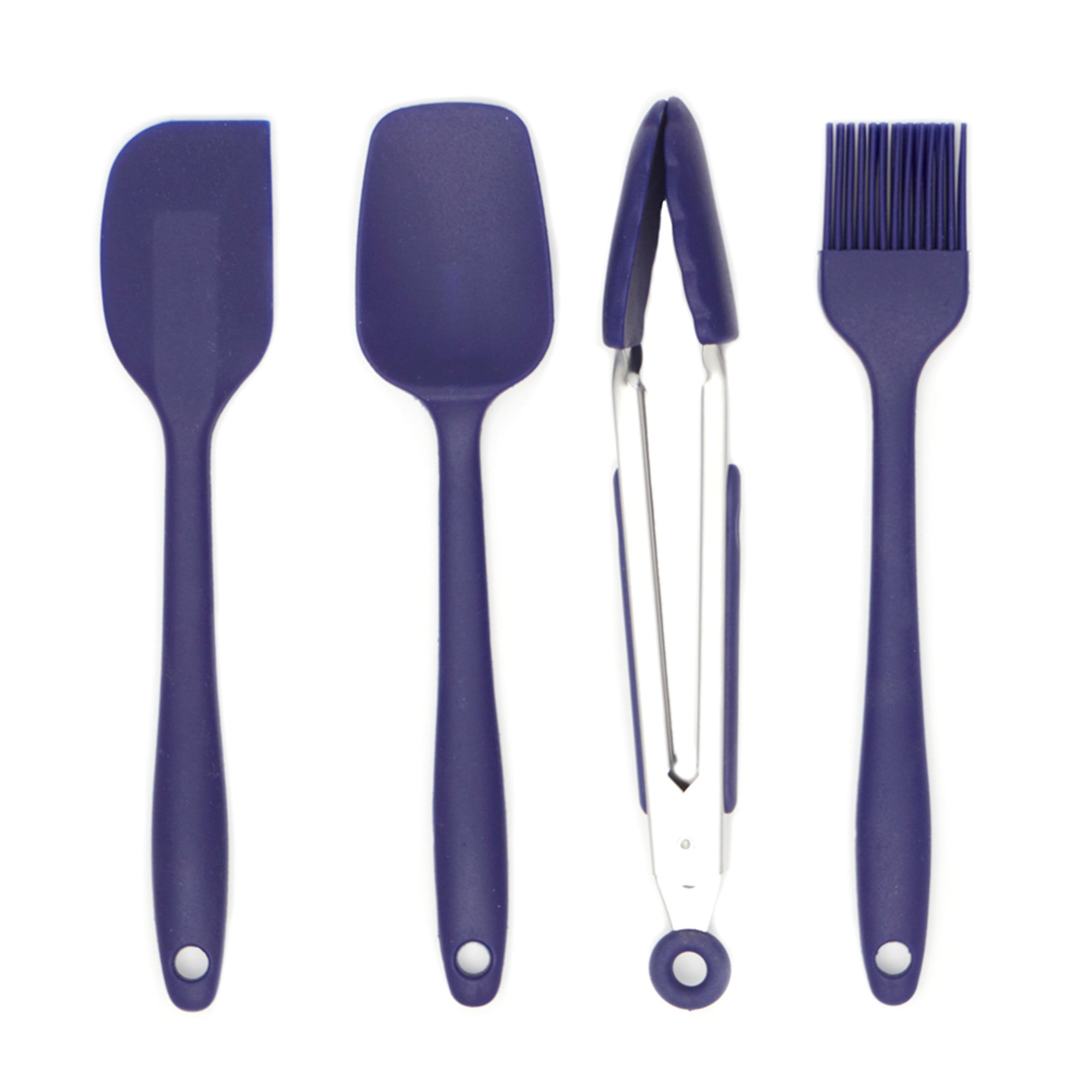 Home Basics 4 Piece Silicone Kitchen Tool Set - Assorted Colors