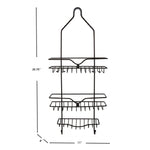 Load image into Gallery viewer, Home Basics Classic 2 Shelf Shower Caddy with Bottom Hooks and Center Soap Dish Tray, Bronze $10.00 EACH, CASE PACK OF 12
