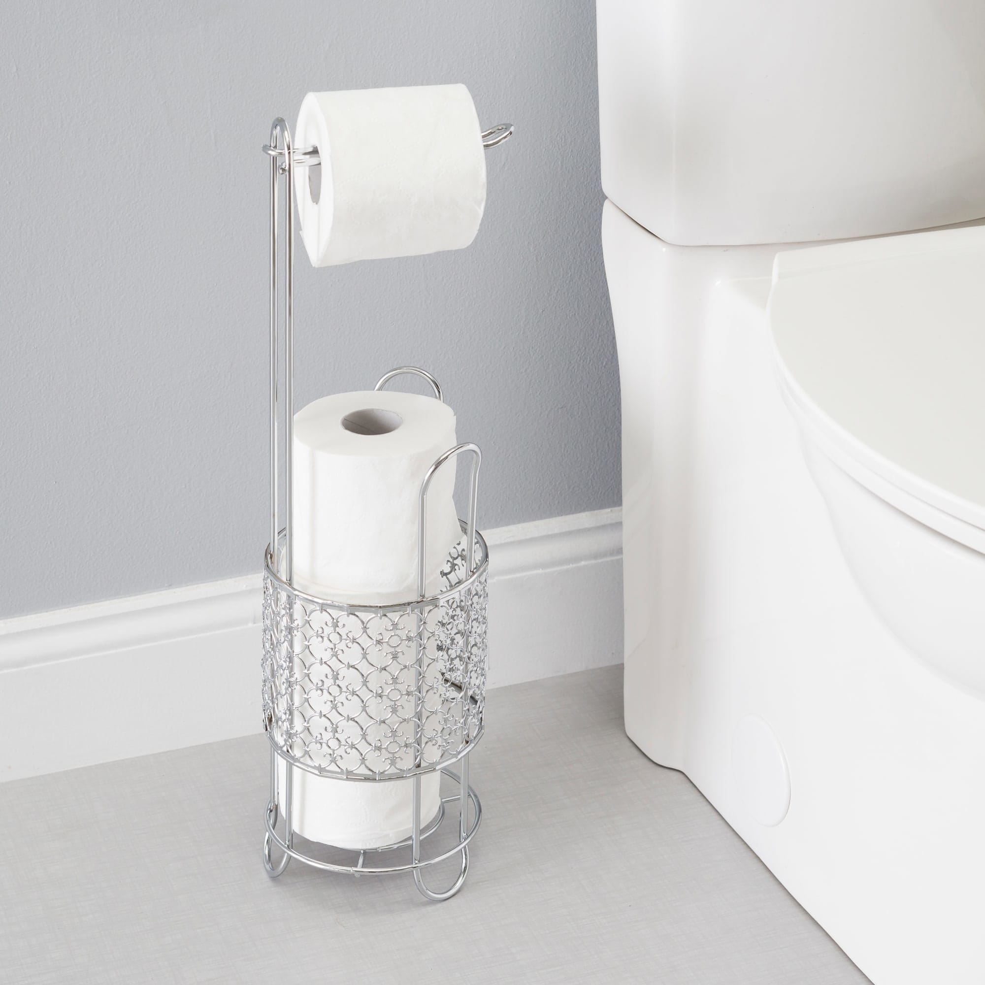 Home Basics Free Standing Dispensing Toilet Paper Holder, Chrome $15.00 EACH, CASE PACK OF 6