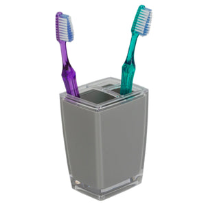 Home Basics Plastic Toothbrush Holder, Grey $3.00 EACH, CASE PACK OF 24