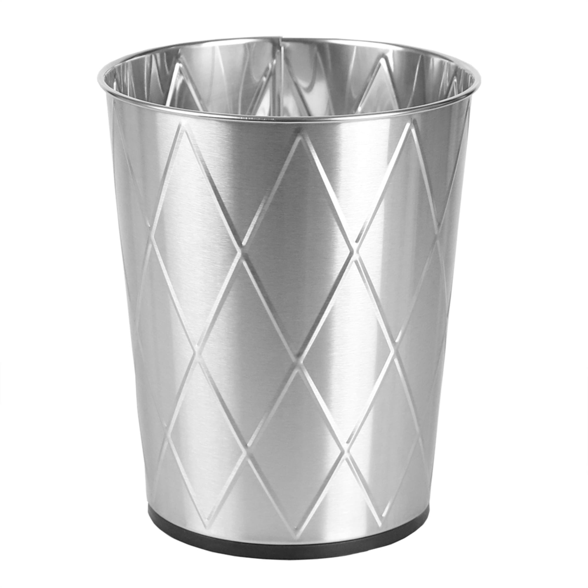 Home Basics Diamond Open Top 8 Lt Stainless Steel Waste Bin, (9.5" x 10.25"), Silver $6.00 EACH, CASE PACK OF 12