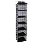 Load image into Gallery viewer, Home Basics Plaid 6 Shelf Non-Woven Hanging Shelf Organizer, Black
 $5.00 EACH, CASE PACK OF 12
