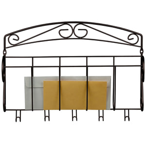 Home Basics Steel Letter Rack With Key Hooks, Bronze $10.00 EACH, CASE PACK OF 12