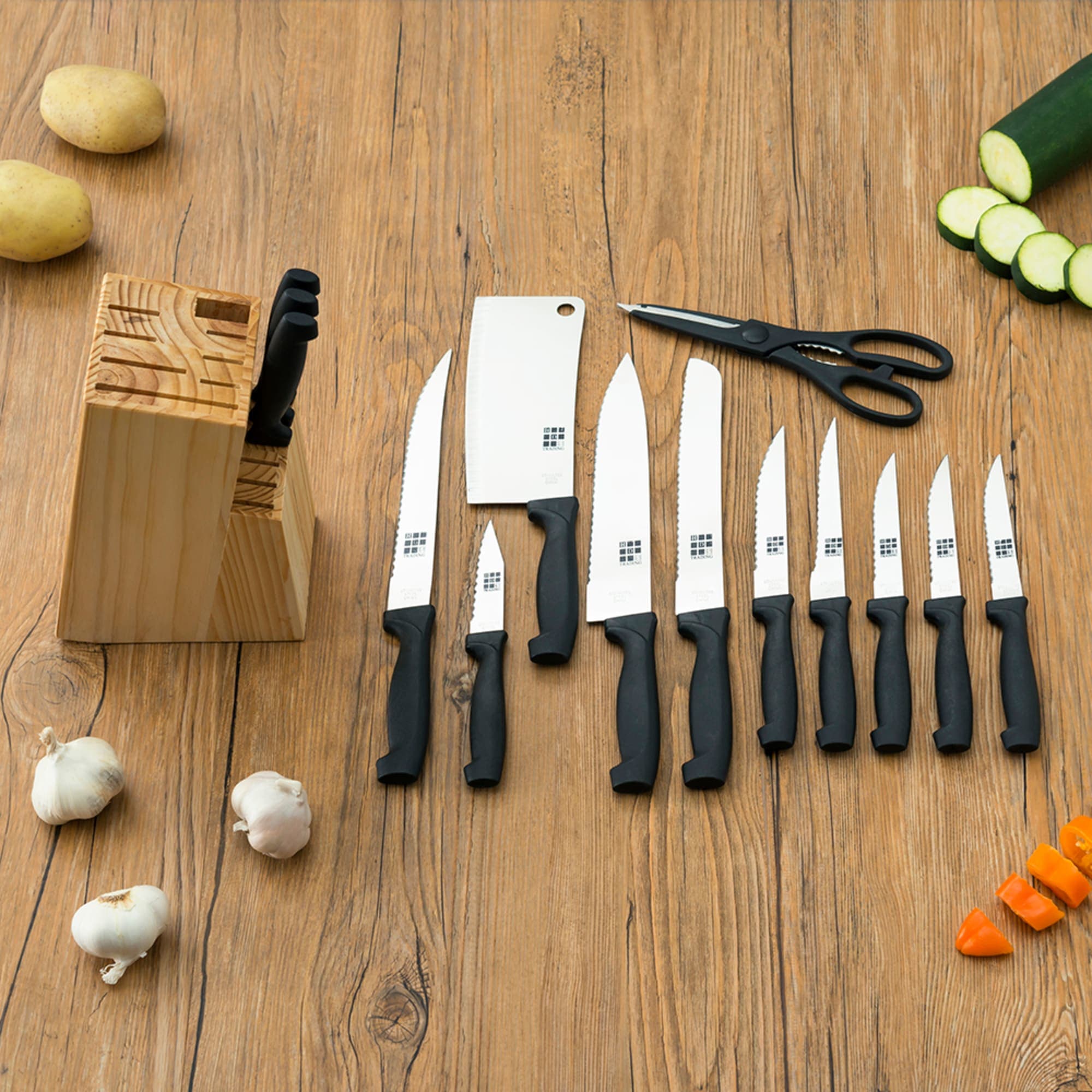 Home Basics 14 Piece Knife Set with Block $12 EACH, CASE PACK OF 12