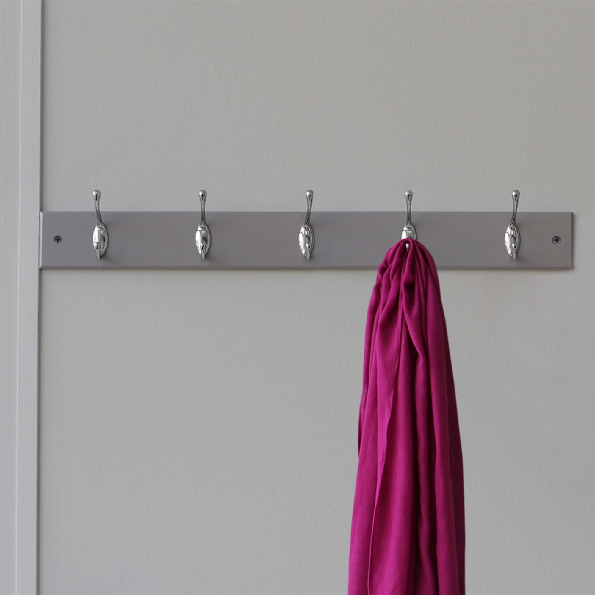 Home Basics 5 Double Hook Wall Mounted Hanging Rack, Grey $12.00 EACH, CASE PACK OF 12