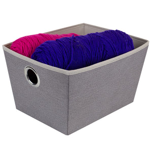 Home Basics Kensington Collection Medium Faux Jute Non-Woven Fabric Open Storage Tote with Grommet Handles $5.00 EACH, CASE PACK OF 12