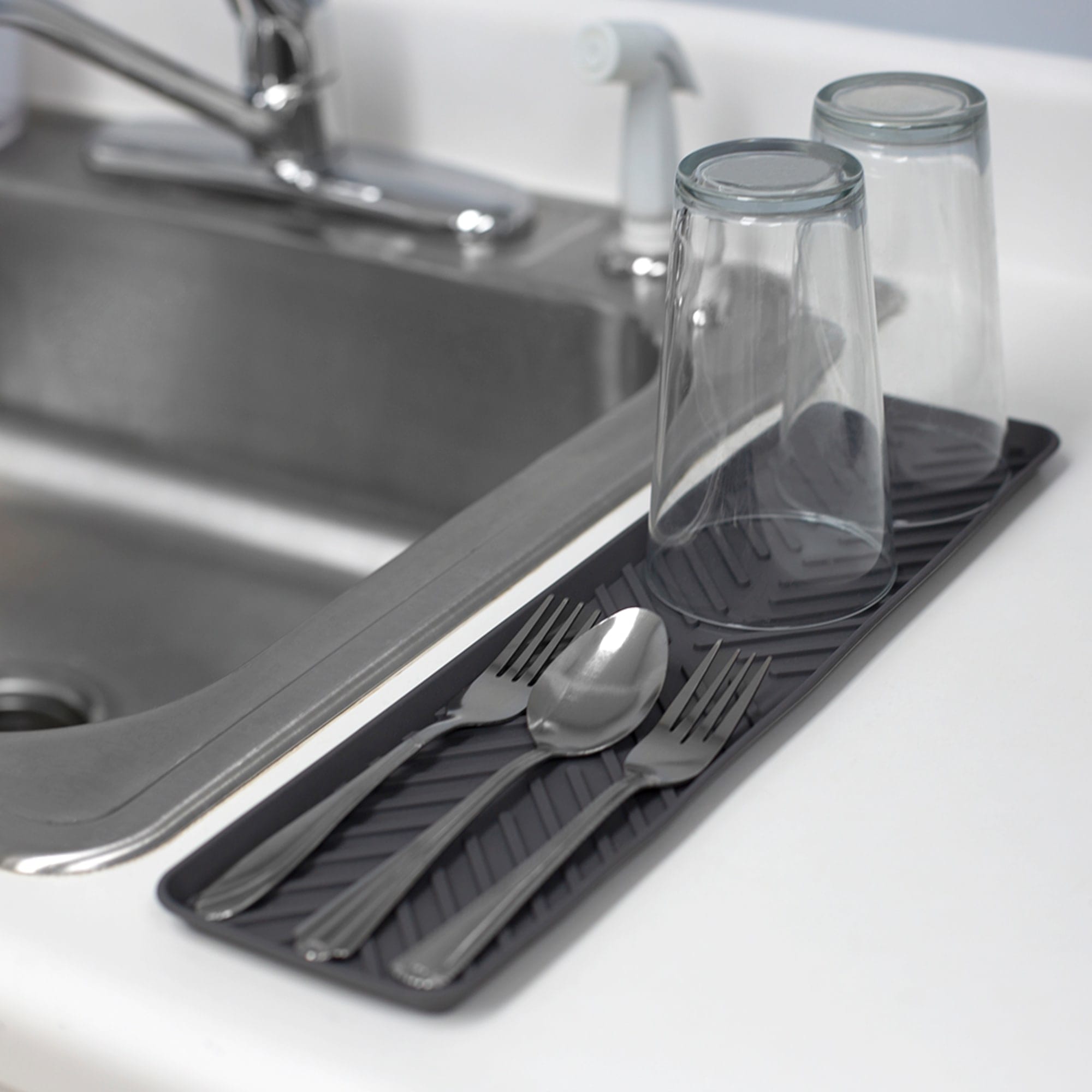 White or Grey Sink Drying Mat