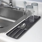 Load image into Gallery viewer, Home Basics Ridged Plastic Non-Skid Dish Drying Mat, Grey $2.50 EACH, CASE PACK OF 24
