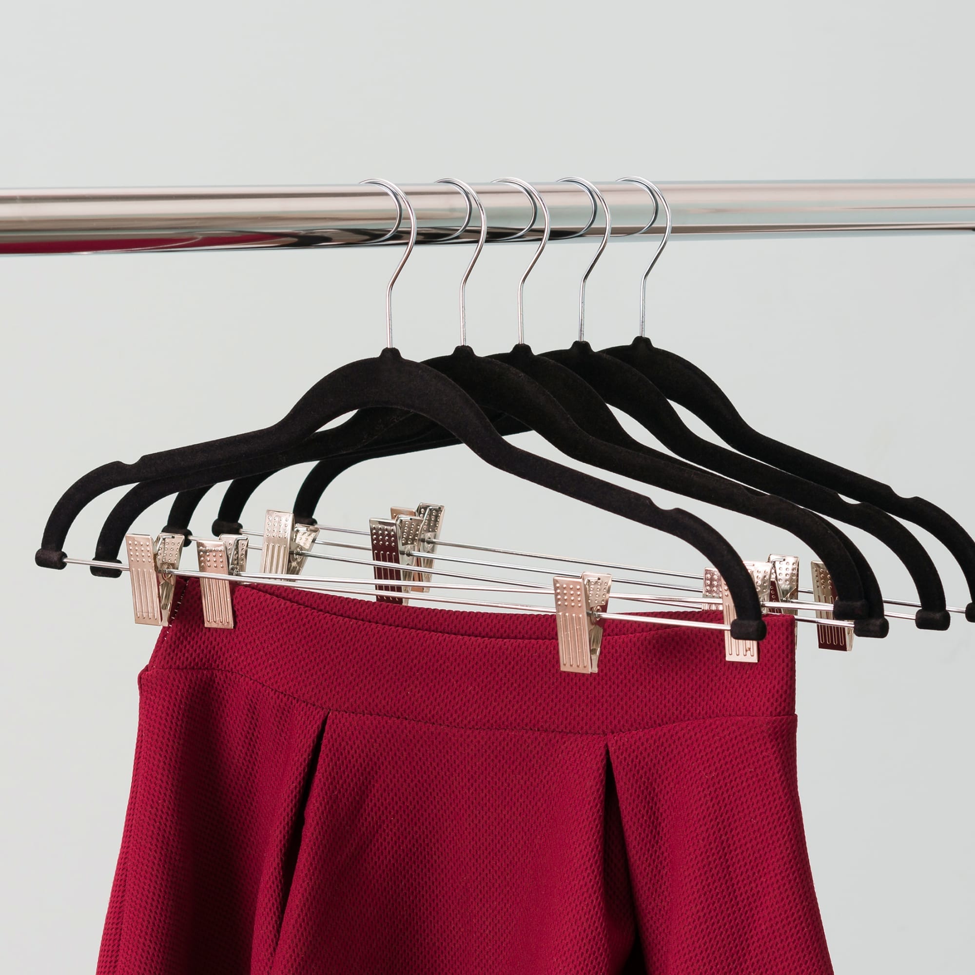 Home Basics Velvet Hangers With Clips, (Pack of 5), Black $4.00 EACH, CASE PACK OF 12