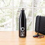 Load image into Gallery viewer, Home Basics H2O 32 oz.  Glass Travel Water Bottle with Easy Twist on Leak Proof Steel Cap - Assorted Colors
