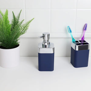 Home Basics Skylar 10 oz. ABS Plastic Soap/Lotion Dispenser, Navy $4.00 EACH, CASE PACK OF 12