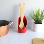 Load image into Gallery viewer, Home Basics Stand Up Ceramic Spoon Rest, Red $4 EACH, CASE PACK OF 12
