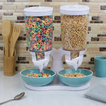 Load image into Gallery viewer, Home Basics Double Cereal Dispenser, White $12.00 EACH, CASE PACK OF 6
