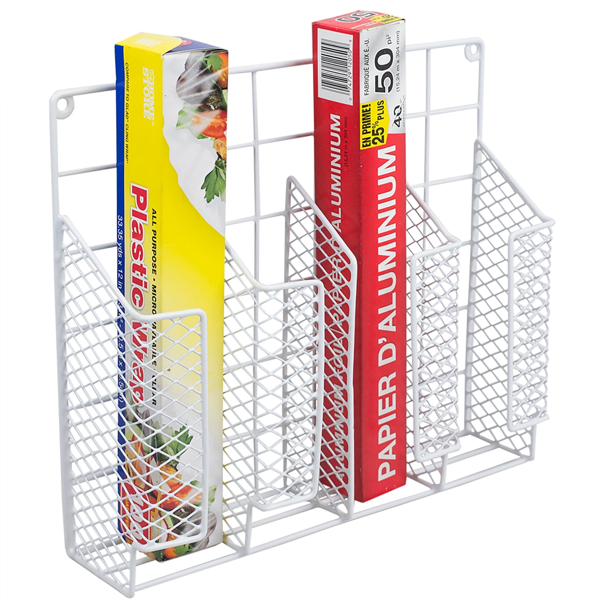 Home Basics Vinyl Coated Steel  Wrap Organizer, White $8.00 EACH, CASE PACK OF 6