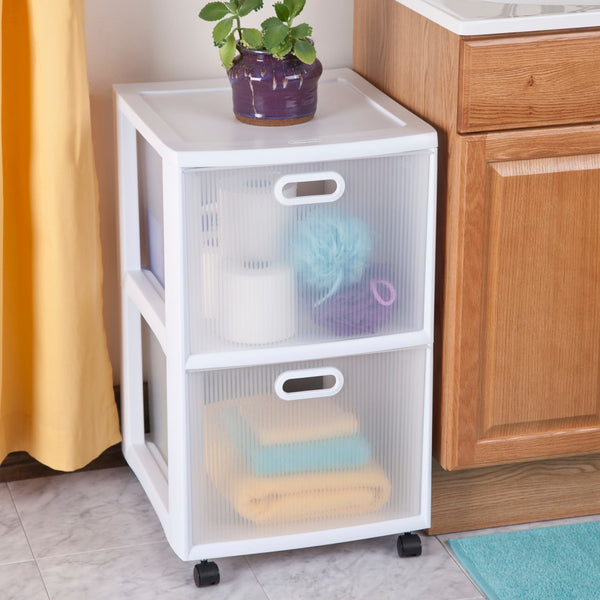 Sterilite Ultra 2-Drawer Storage Cart White