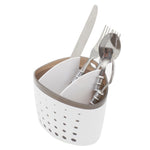 Load image into Gallery viewer, Home Basics 3 Section Perforated Plastic Cutlery Holder with Removable Inserts, White $2.50 EACH, CASE PACK OF 24
