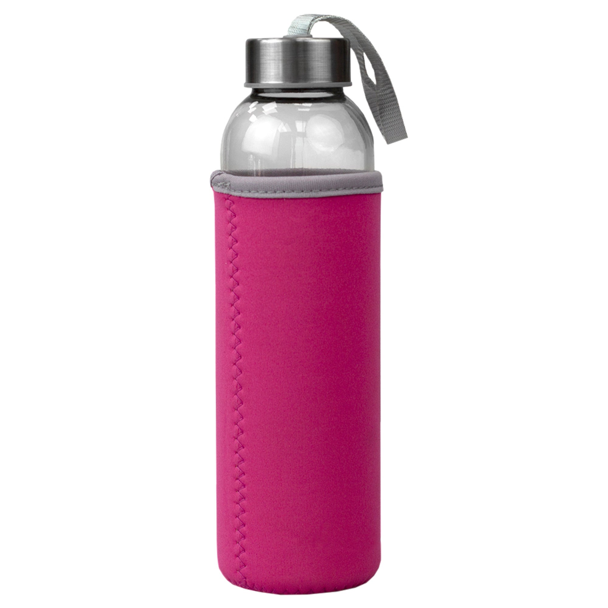 Home Basics Glass Travel Bottle with Insulator - Assorted Colors