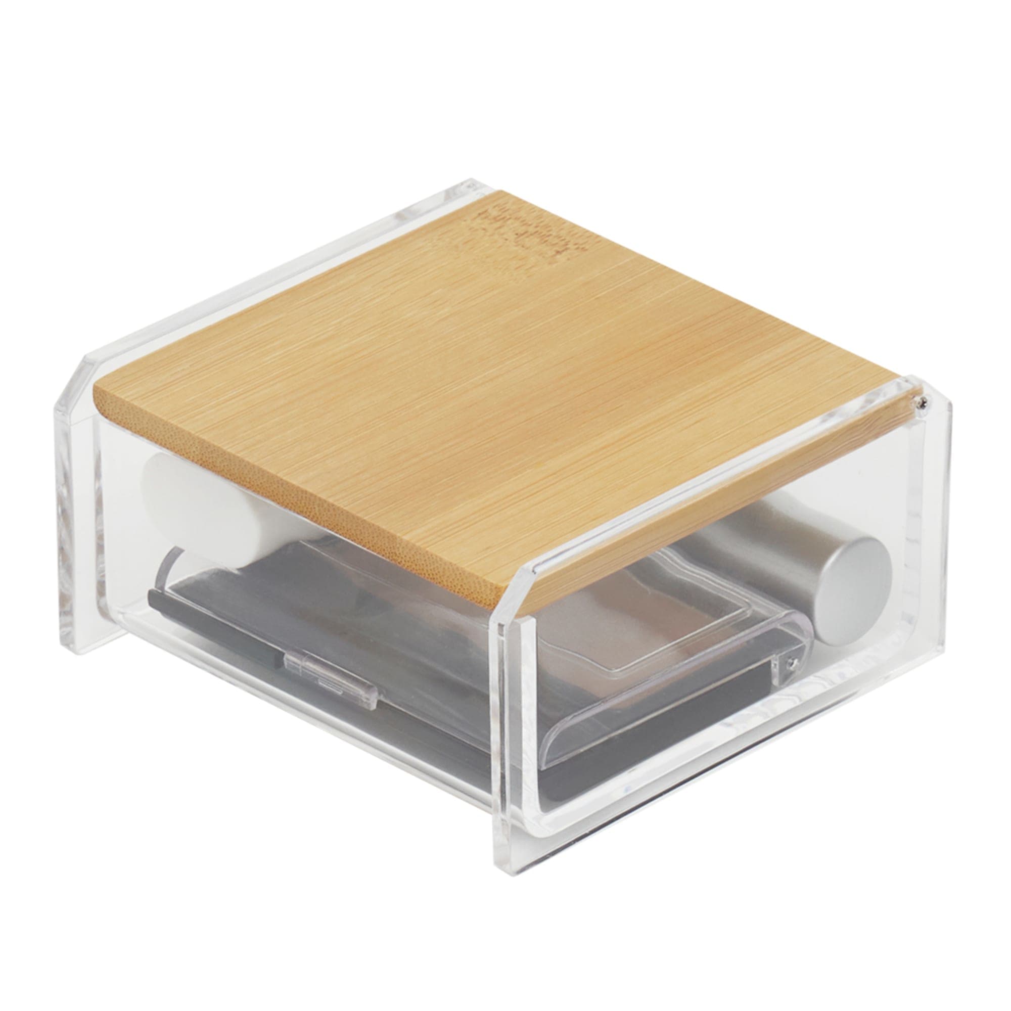 Home Basics Serene Cosmetic Organizer with Built-in Bamboo Mirror Lid $4.00 EACH, CASE PACK OF 12