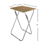Load image into Gallery viewer, Home Basics Marble-Like Multi-Purpose Foldable Table, Brown $15.00 EACH, CASE PACK OF 6
