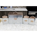 Load image into Gallery viewer, Home Basics Arbor 4 Piece Tin Counter Storage, Silver $20.00 EACH, CASE PACK OF 4
