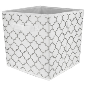 Home Basics  Metallic Storage Bin, Silver - Assorted Colors