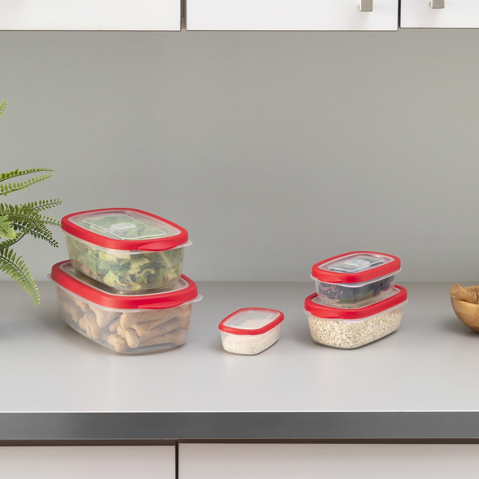 Home Basics 5 Piece Spill-Proof Rectangular Plastic Food Storage