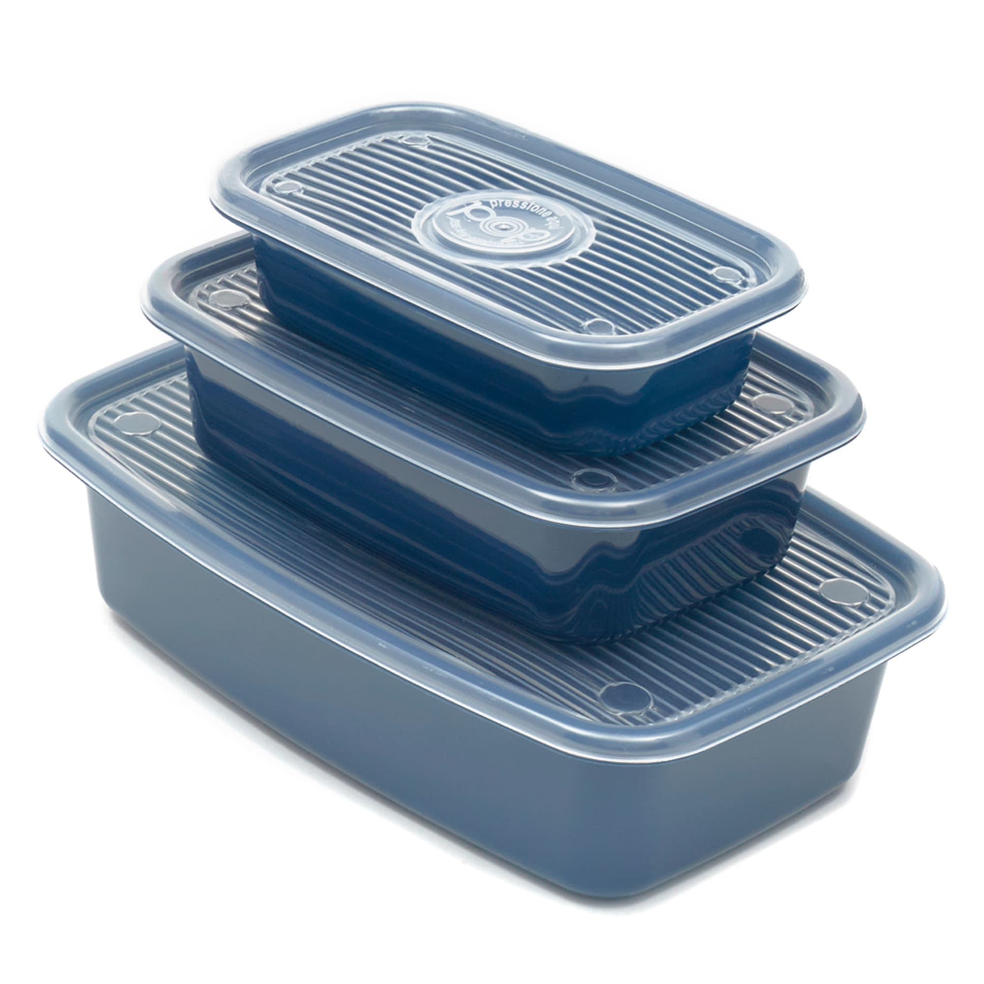 Home Basics 6 Piece Rectangular Plastic Meal Prep Set, Blue $6.00 EACH, CASE PACK OF 7