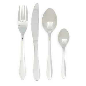 Home Basics Sleek 16 Piece Stainless Steel Flatware Set, Silver $8.00 EACH, CASE PACK OF 12