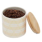 Load image into Gallery viewer, Home Basics Diamond Stripe Small Ceramic Canister with Bamboo Top $5.00 EACH, CASE PACK OF 12
