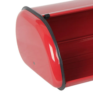 Red Steel Bread Box with Roll Top Lid, Ventilation Moisture Control, Durable Kitchen Storage for Fresh Bread $20.00 EACH, CASE PACK OF 6