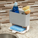 Load image into Gallery viewer, Home Basics Deluxe Kitchen Sink Organizer Sponge Holder, Grey $6.00 EACH, CASE PACK OF 12
