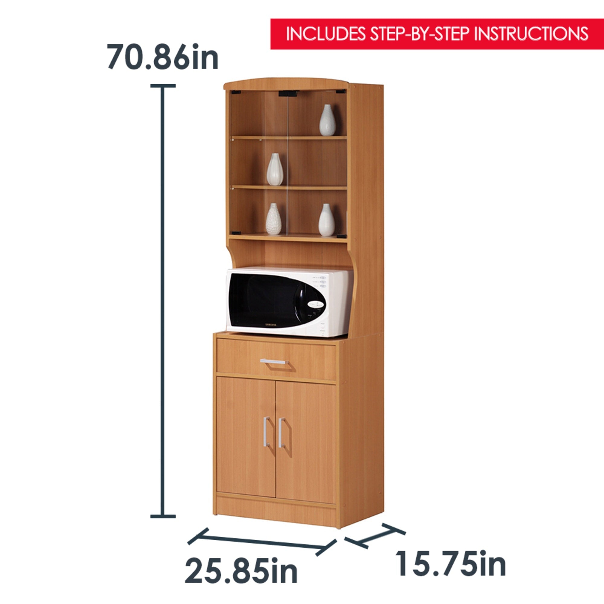 Home Basics 6 Tier Tall Shoe Cabinet, Natural, FURNITURE