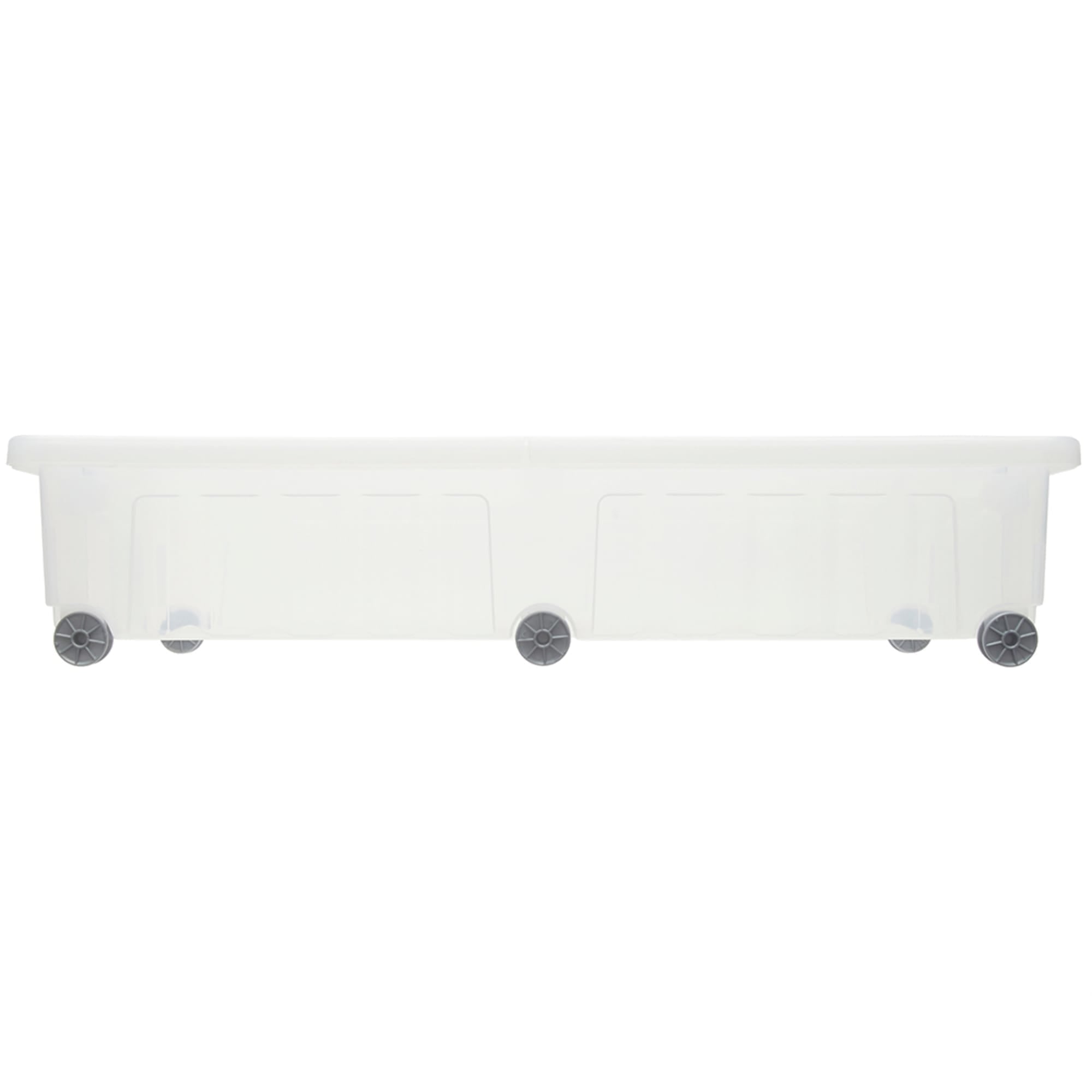 Home Basics 45L Under The Bed Storage Box with Wheels, Clear $25 EACH, CASE PACK OF 6