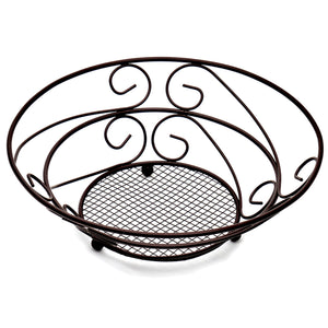 Home Basics Scroll Collection Steel Fruit Basket, Bronze $5.00 EACH, CASE PACK OF 12